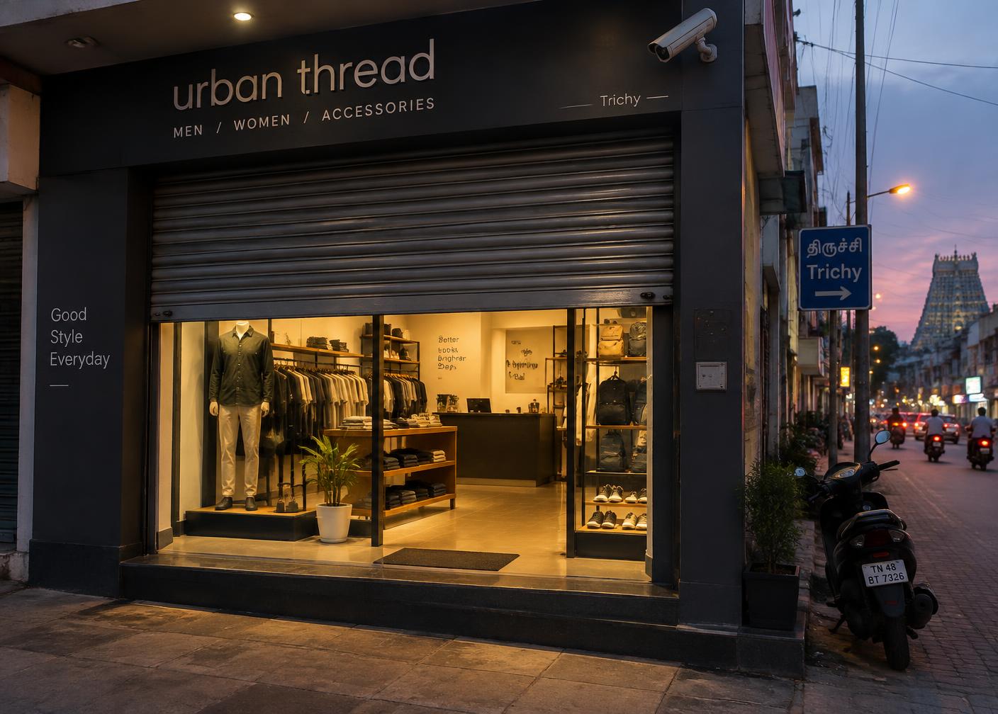 Retail shop at closing time